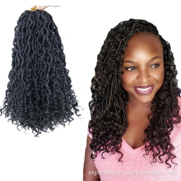 Wholesale Synthetic Crochet Braids Hair Extensions River Locs Crochet Hair River Goddess Faux Locs With Curly River Locs
